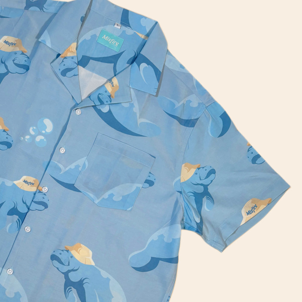 Manatee Wearing a Bucket Hat on Vacation Shirt